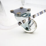 Plexiglas side table on wheels