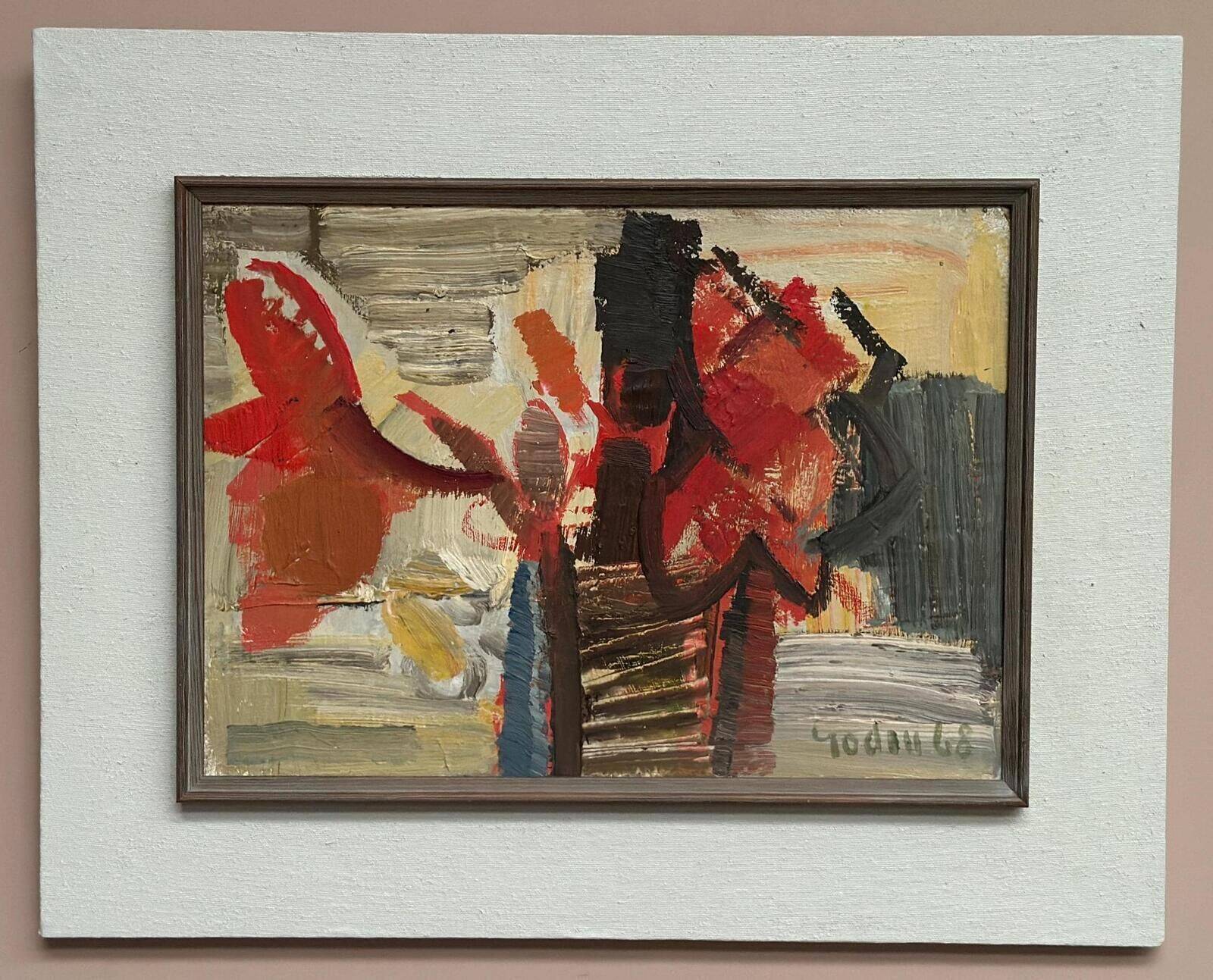 Original Mid Century Swedish Oil On Panel – Ragnar Godin (1968) – Still Life – Vintage & Framed 50 × 40 Cm (19.7" × 15.7")