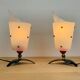 Pair of 50s plastic brass bedside lamps