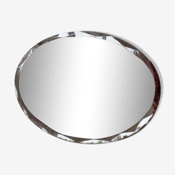 Miroir ancien oval biseauté art déco