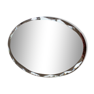 Old oval beveled art deco mirror