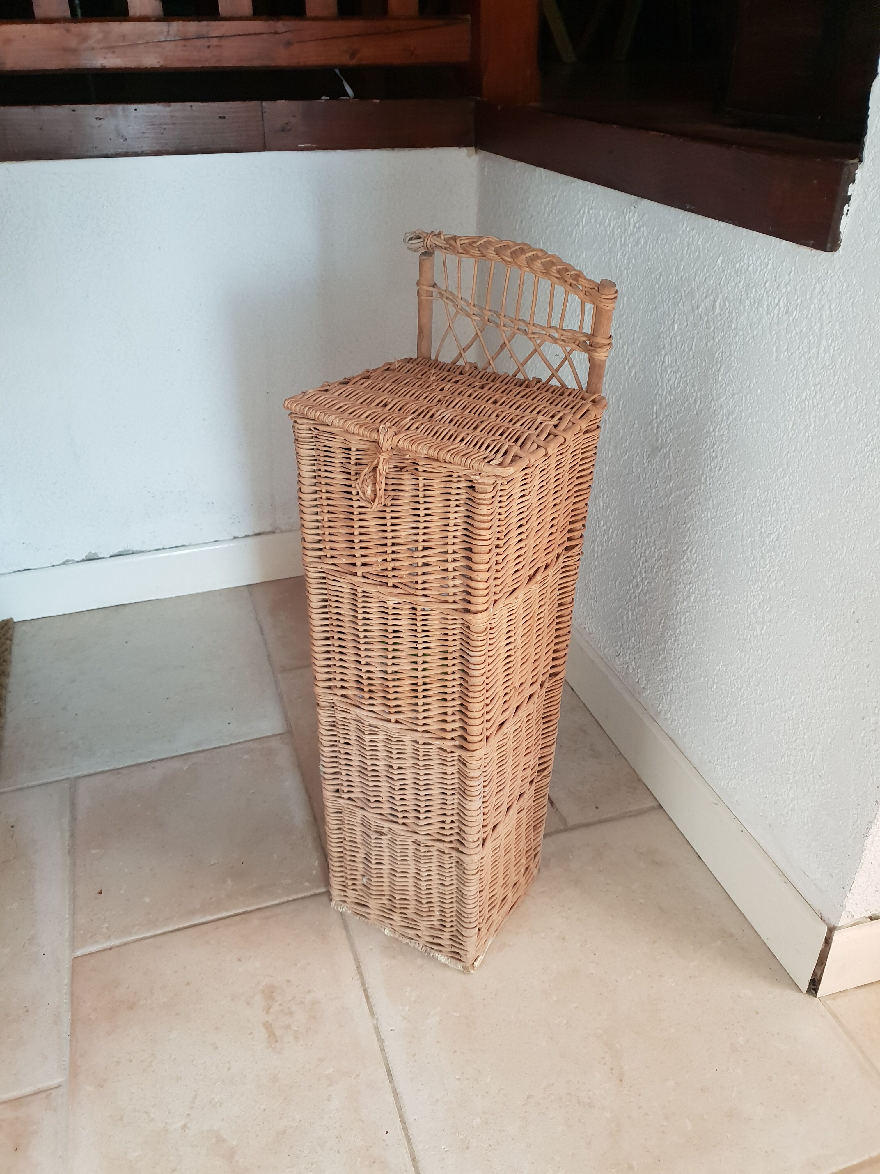 Wicker / rattan bread hutch