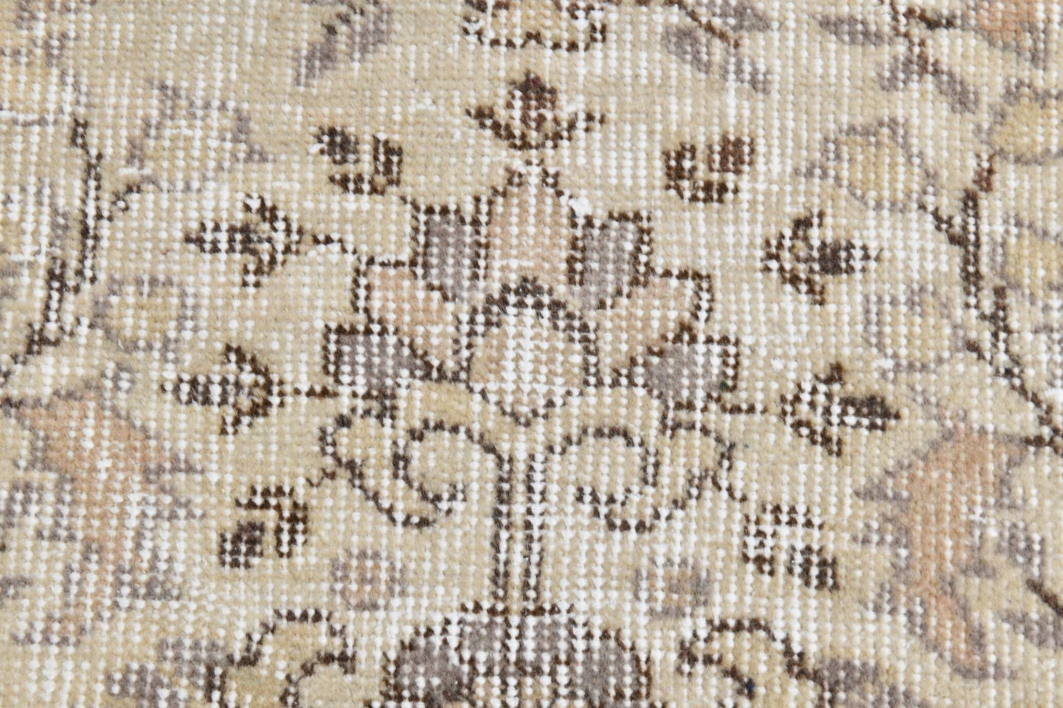 Vintage Brown & Beige Floral Bordered Rug, 184x268Cm