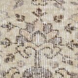 Vintage Brown & Beige Floral Bordered Rug, 184x268Cm