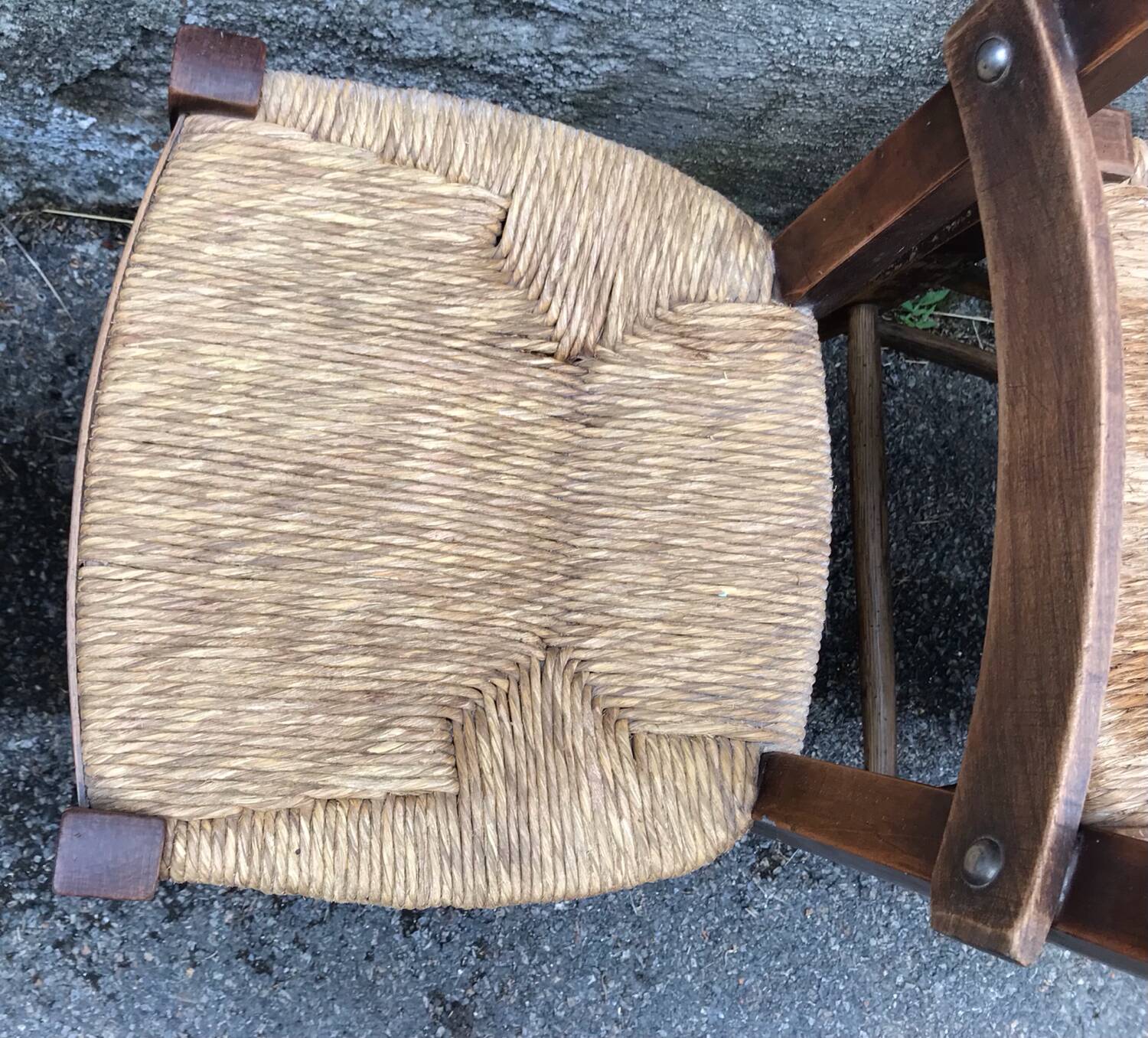 Set of 6 straw bistro chairs