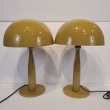 Paire de lampes de table, Métal, Couleur moutarde, 21e s. - France