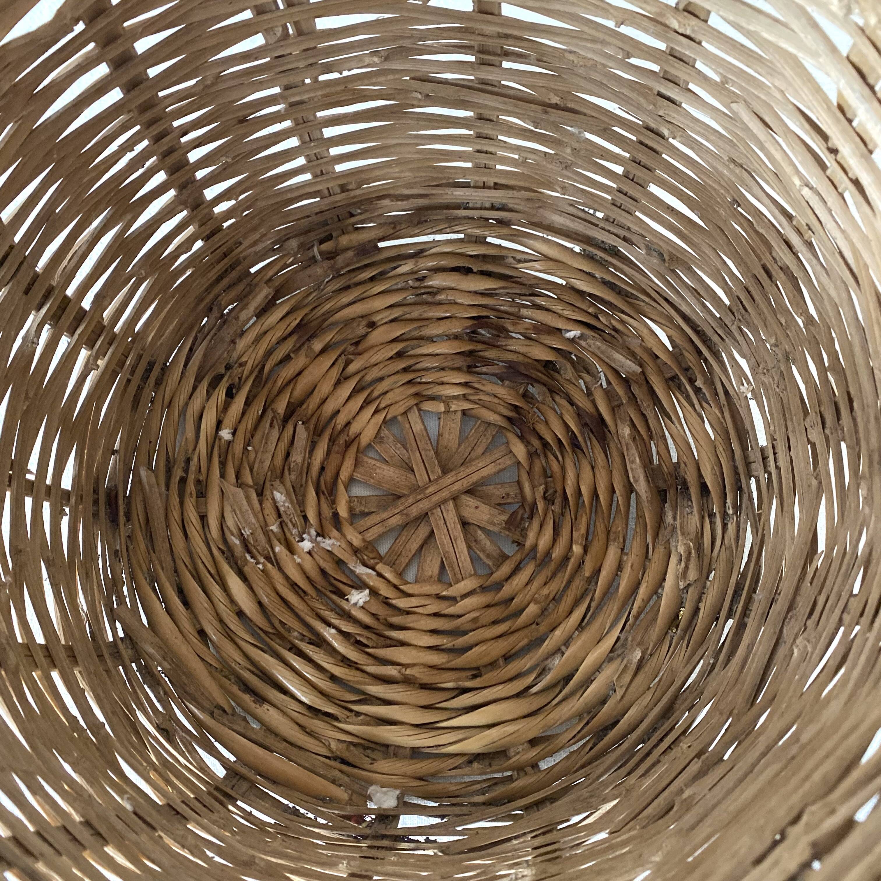 Panier rond vintage en osier