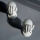Pair of opaline and ceramic hand sconces
