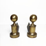 Pair of bronze chenets