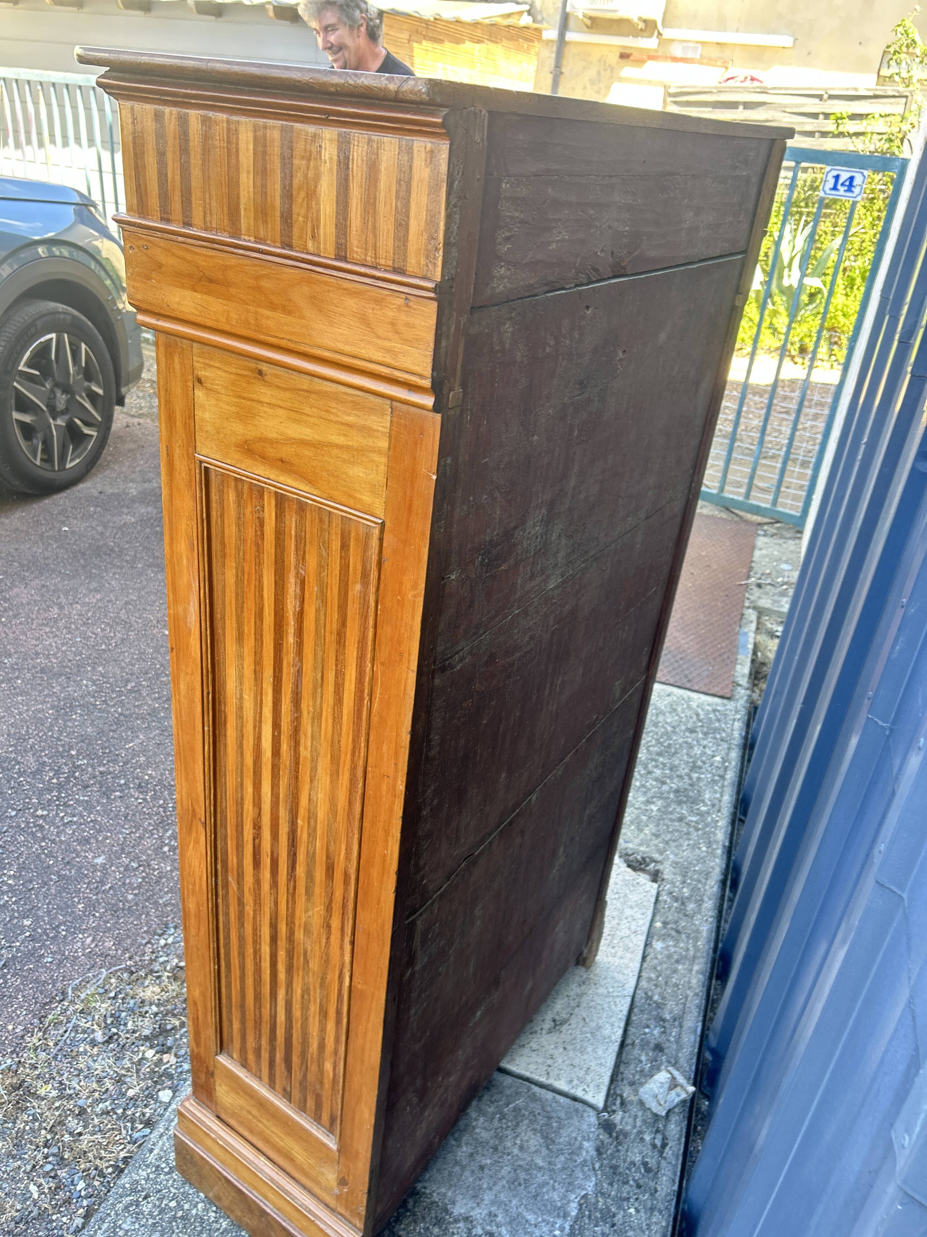 Two-door mahogany display cabinet
