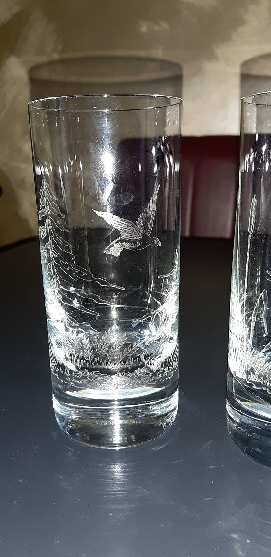 Lot of 6 Moser engraved glasses