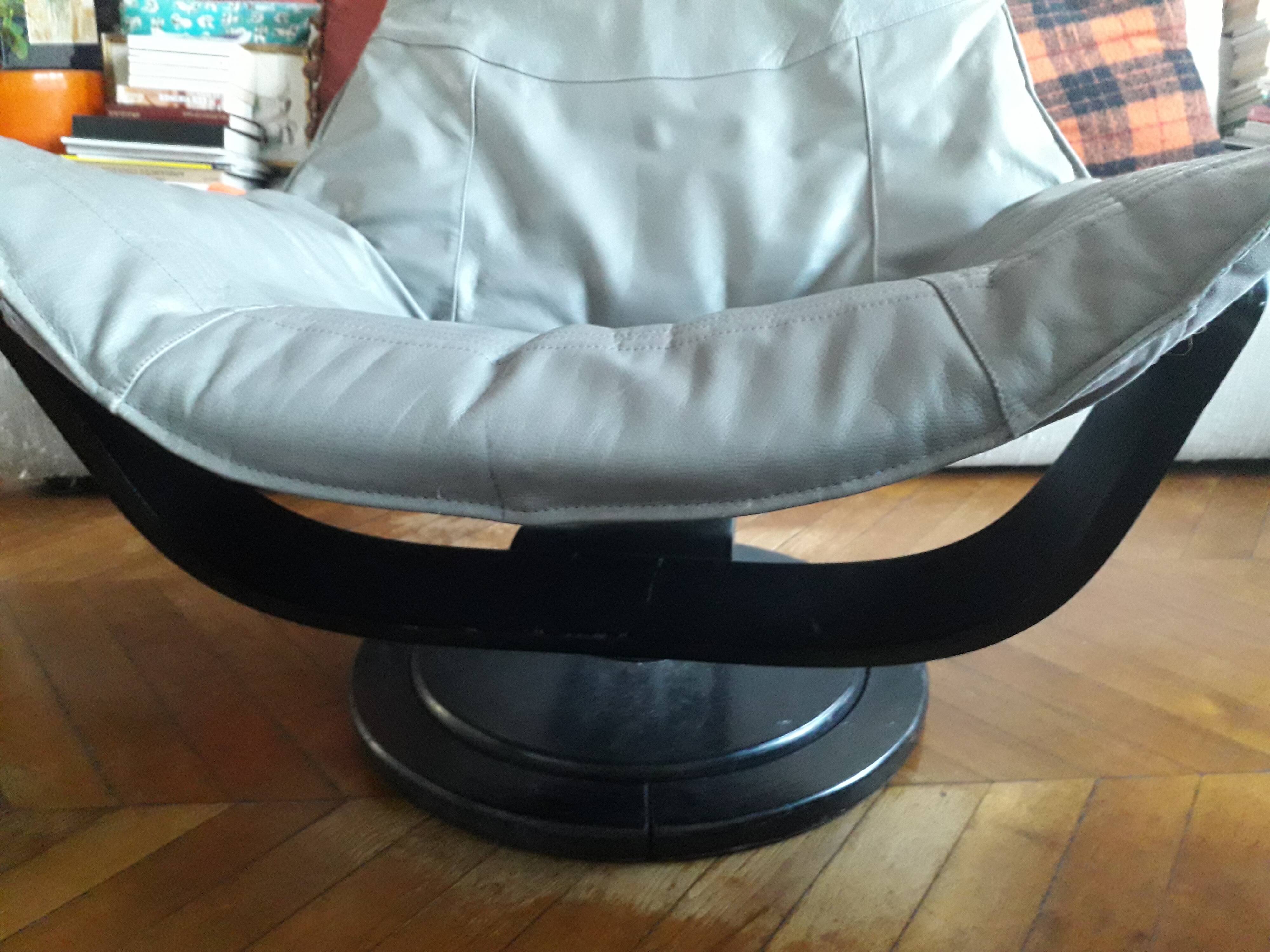 Vintage Swedish leather armchair signed Nelo