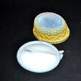 Portieux painted opaline glass hen candy box