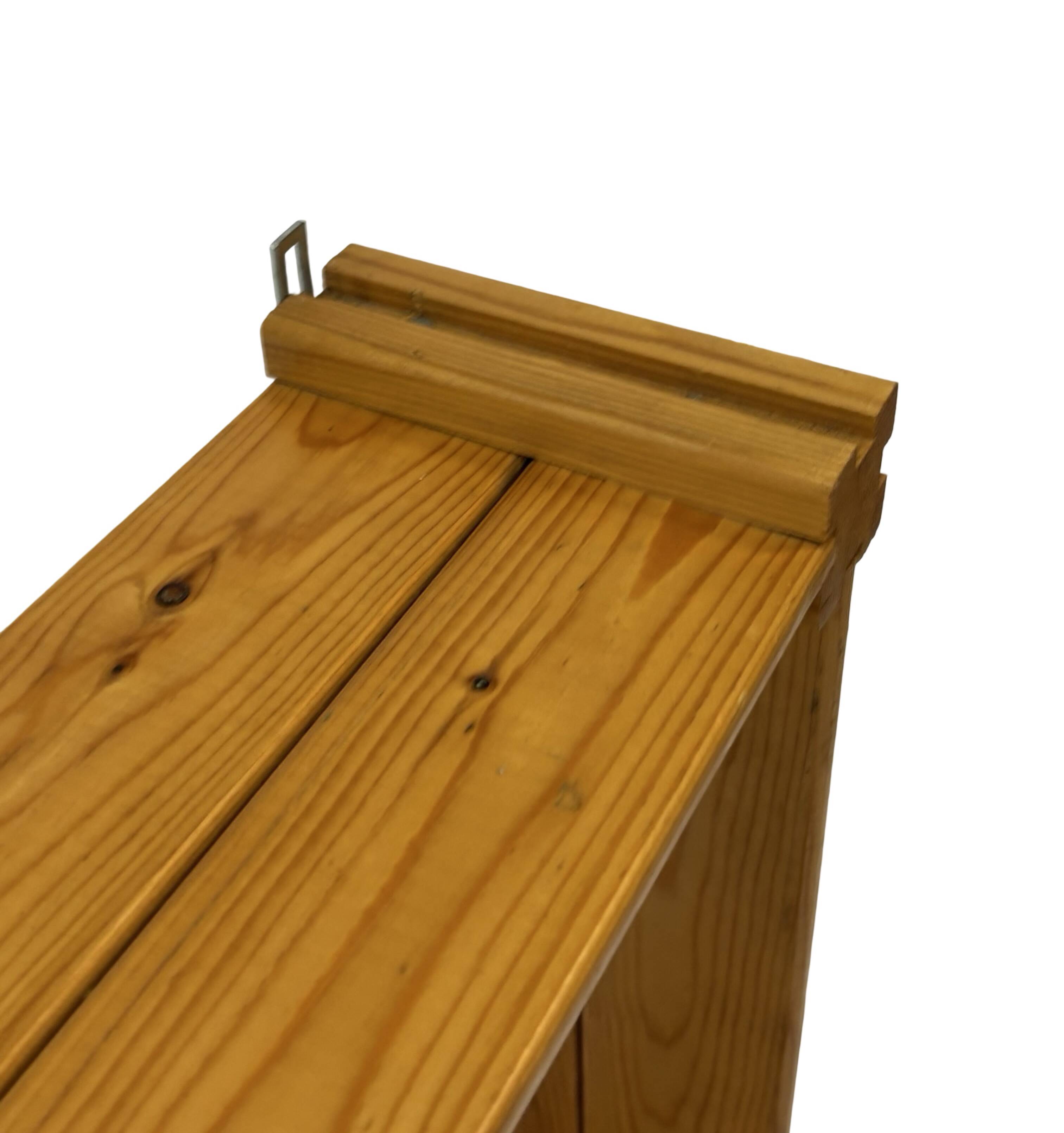 Vintage Wall shelf rack Pinewood wood 70s design