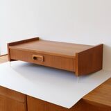 Wall shelf, Scandinavian teak wall bedside table, 1960