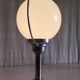 Table lamp in tin and opaline globe - mid 20th century