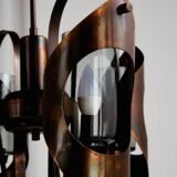 Brass and glass chandelier