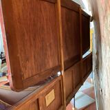Midcentury Modern Big Mahogany Sideboard,  Osvaldo Borsani style , Italy 1950 's