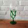 Vintage Emerald Green Jellyfish Blown Glass Bowl on Foot