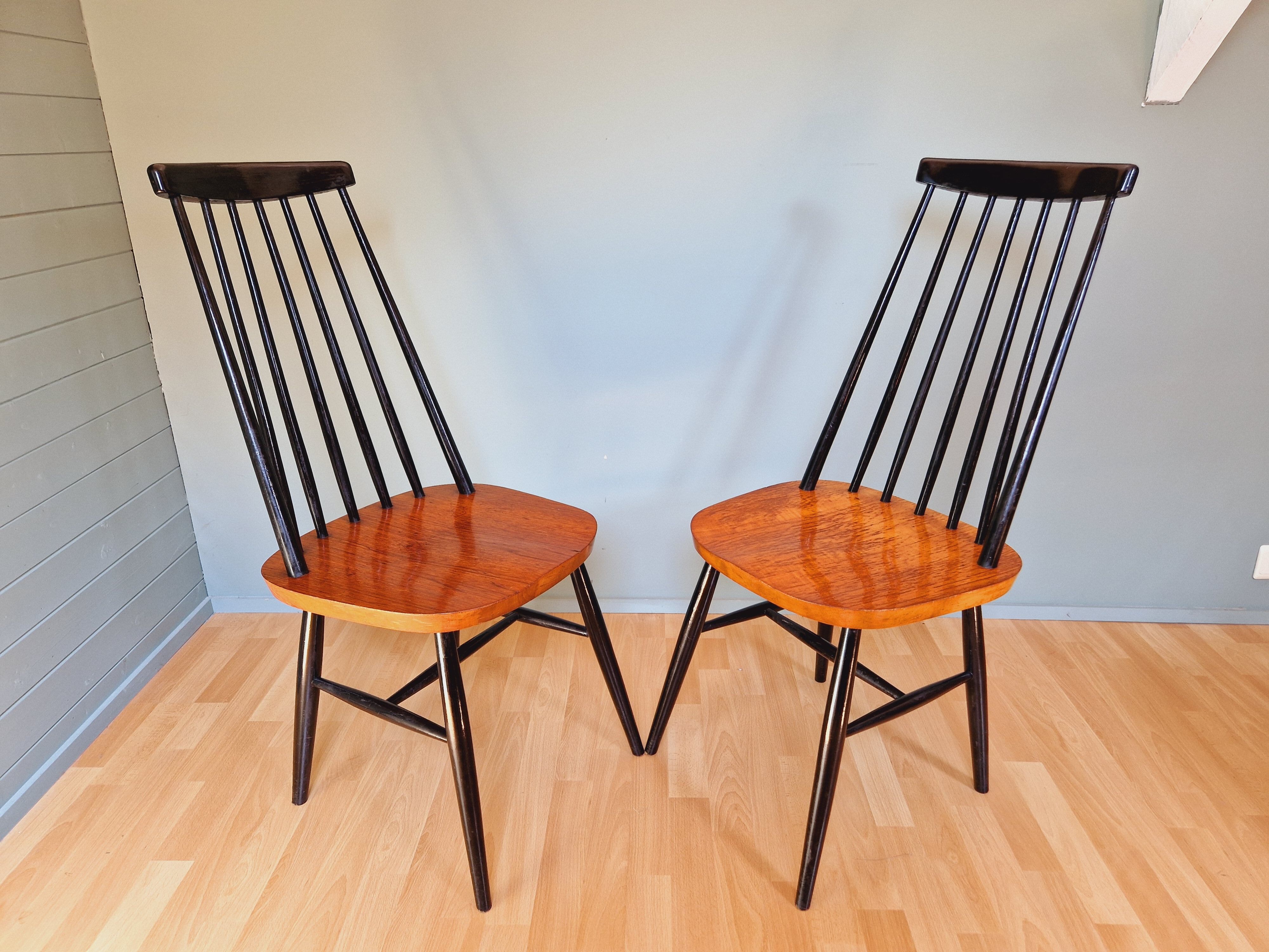 Set of 4 scandinavian teak chairs 60s