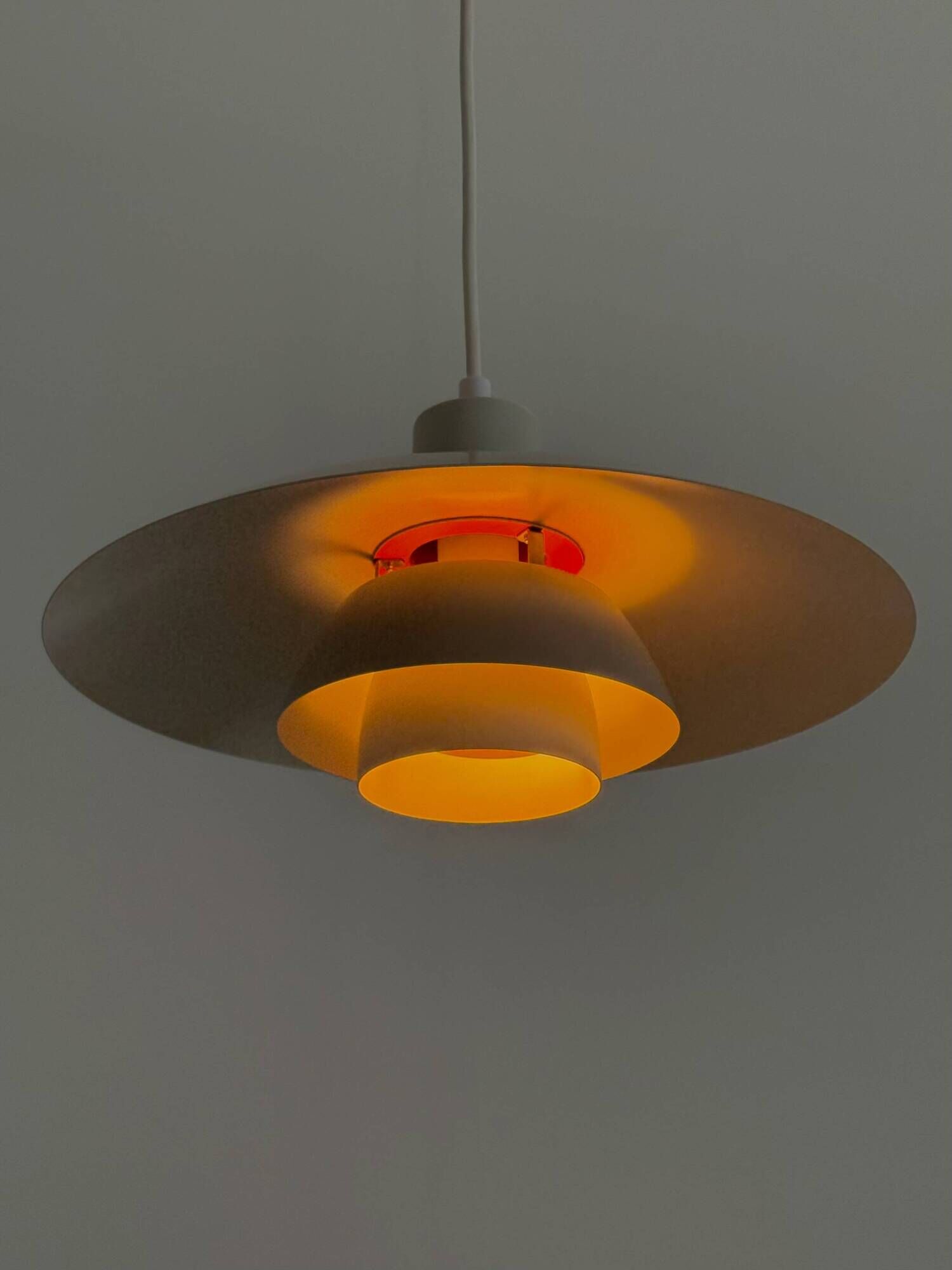 PH 4/3 pendant lamp white with orange accents by Poul Henningsen for Louis