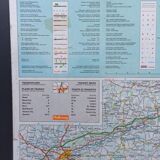 Very large Swiss road map on tole - 126 x 86.5 cm