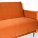 Vintage sofa, convertible couch, fully restored, 1960s, russet orange velvet