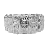 Kinkeldey glass wall light  with seven rectangular crystals and four light points. Silver chrome structure.