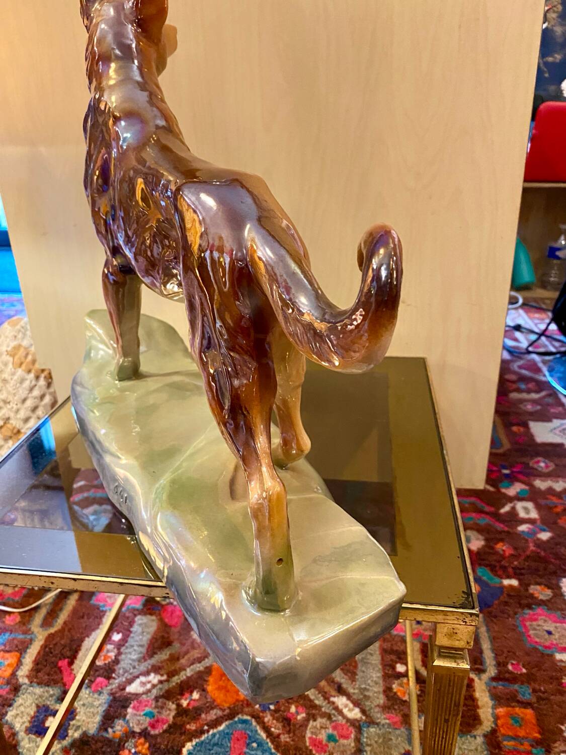 Vintage chien céramique berger allemand