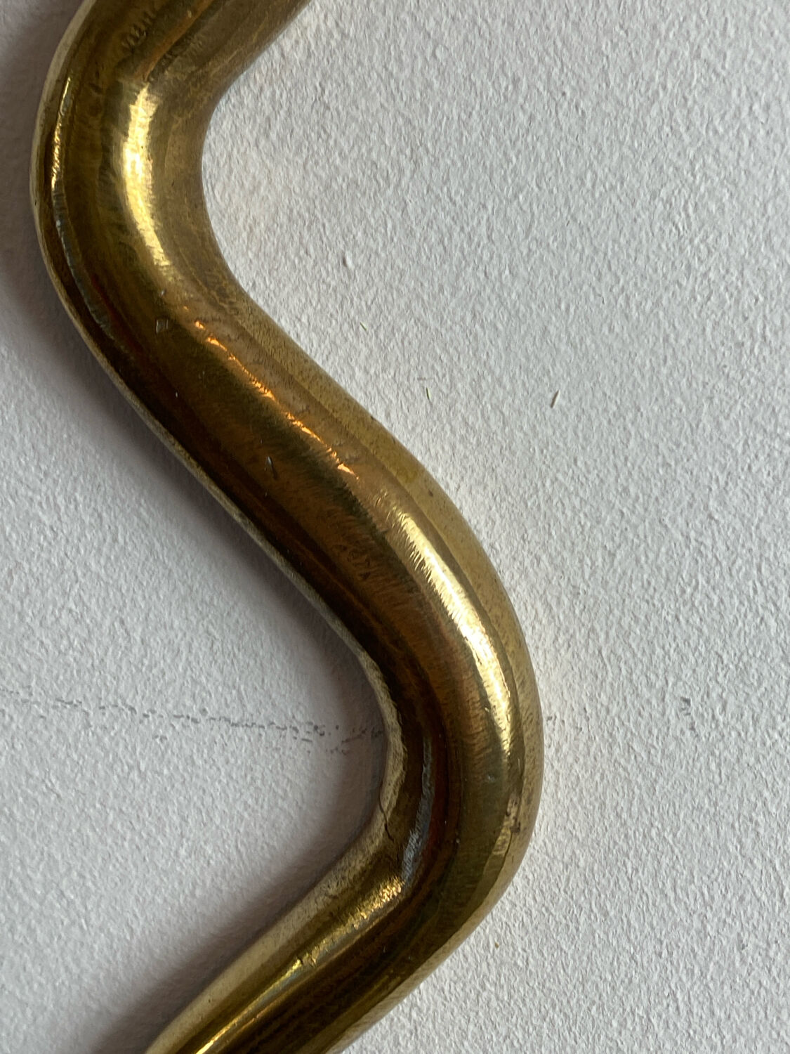 Large brass cobra wall candle holder
