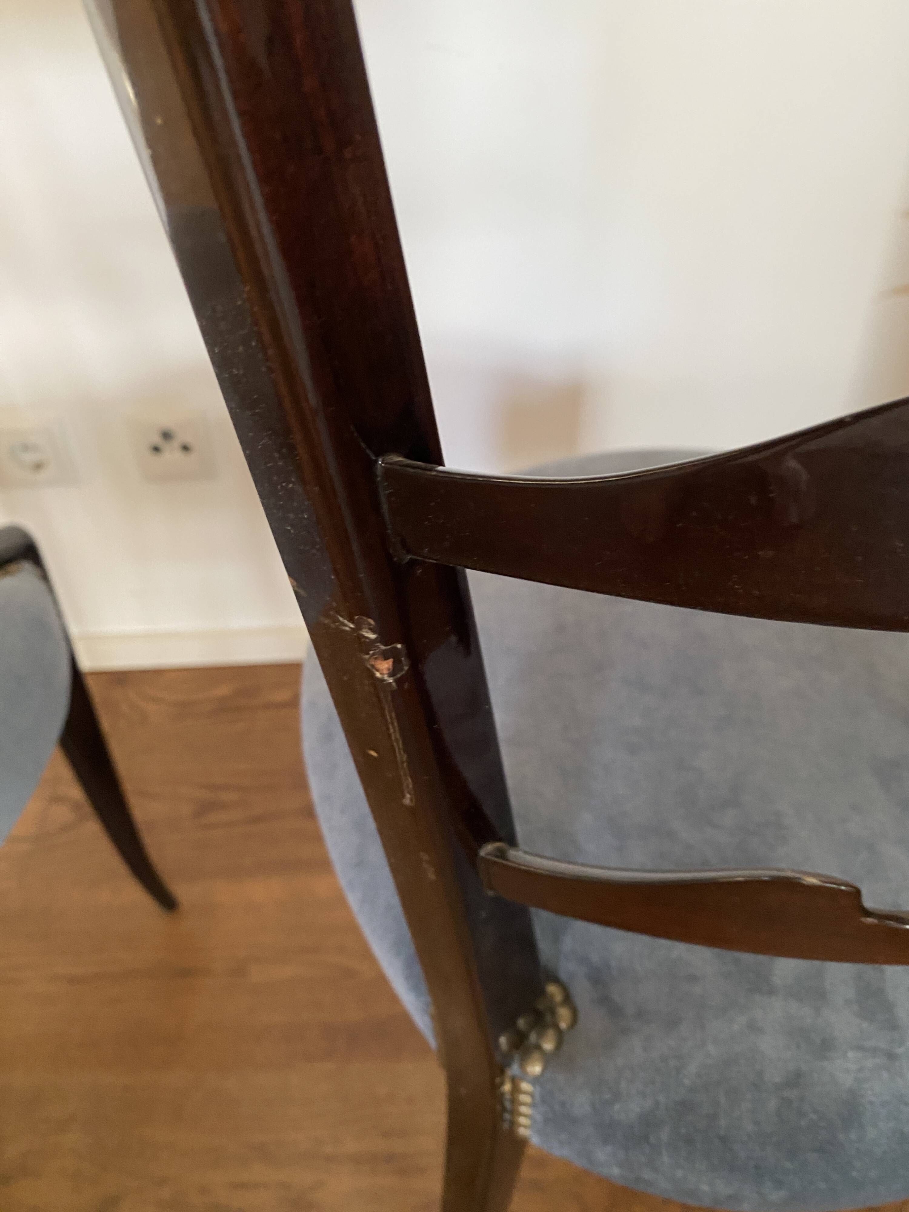 Set of four Italian Mid-Century Modern High Back dining chairs by Aldo Tura