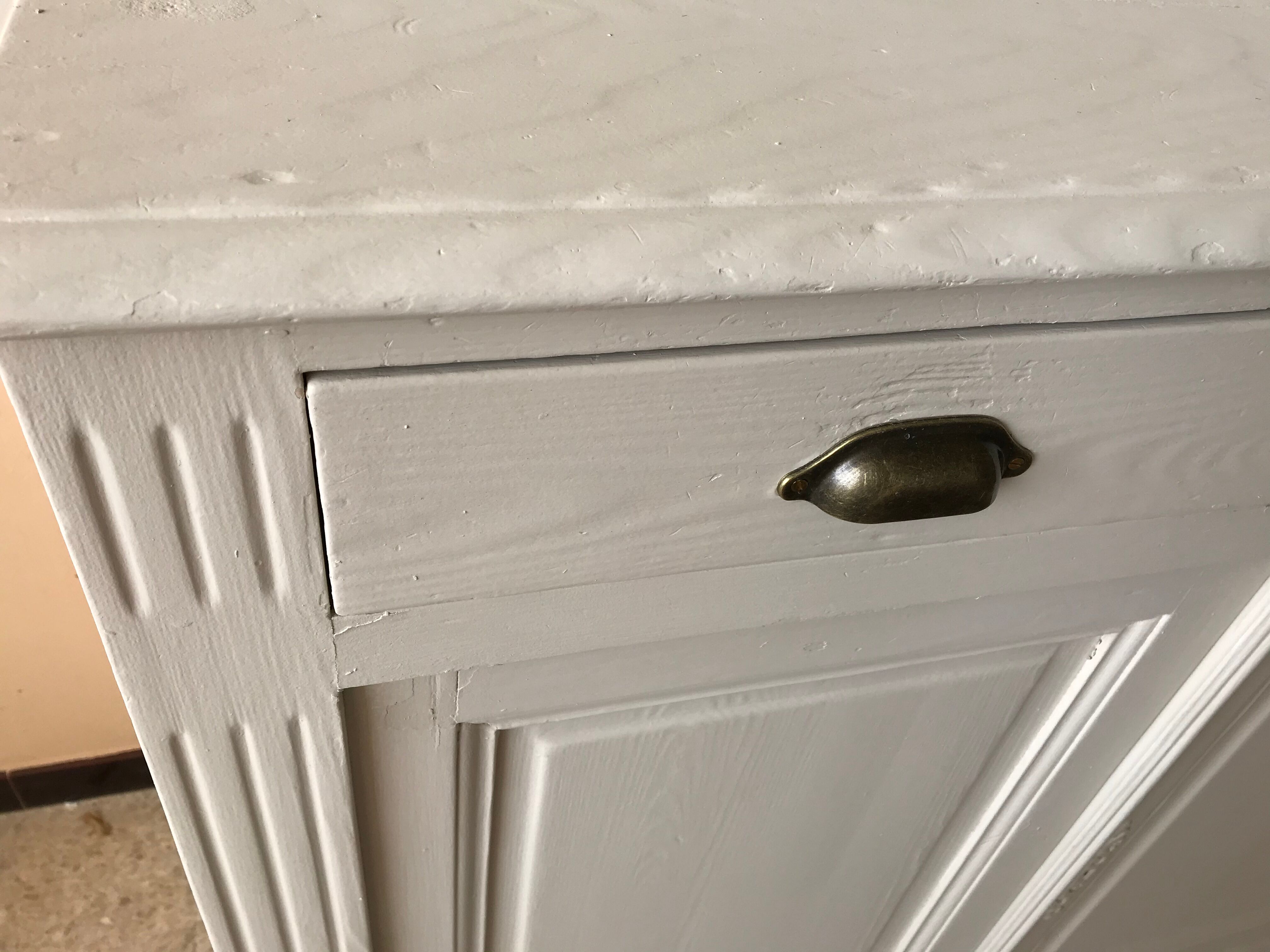 Old off-white skated buffet