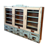 Former Art Deco apothecary showcase in Burmese teak