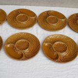 Assiettes en barbotine Gien