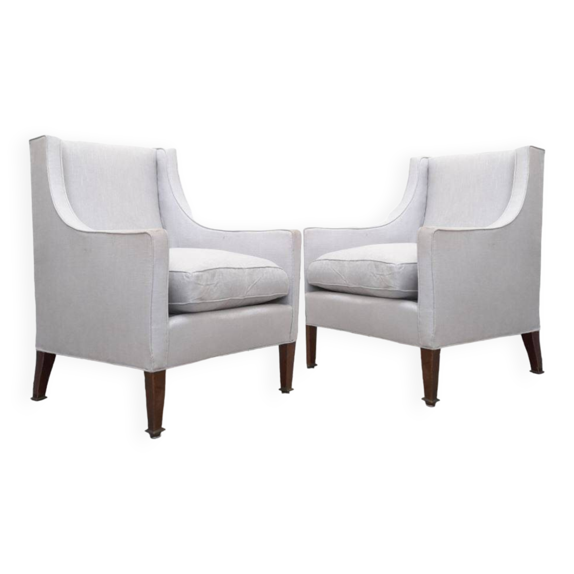 Pair of Vintage 1930s Art Deco High Back Armchairs