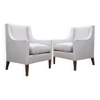 Pair of Vintage 1930s Art Deco High Back Armchairs