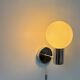 Pair of vintage wall lights, chrome and glass, Germany 1970