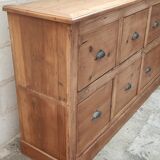 Old trade furniture with six solid pine drawers