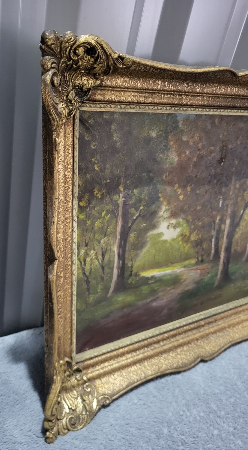 Signed oil painting on gilded wooden frame