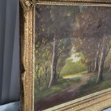 Signed oil painting on gilded wooden frame