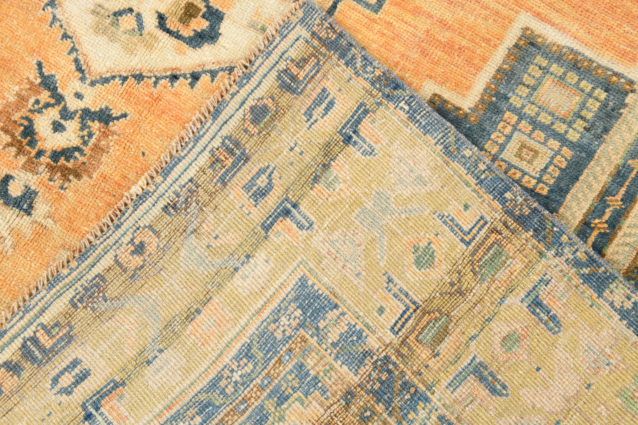 Tapis rustique primitif vintage noué à la main, 266x163Cm