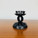 Vintage wrought iron brutalist candle holder
