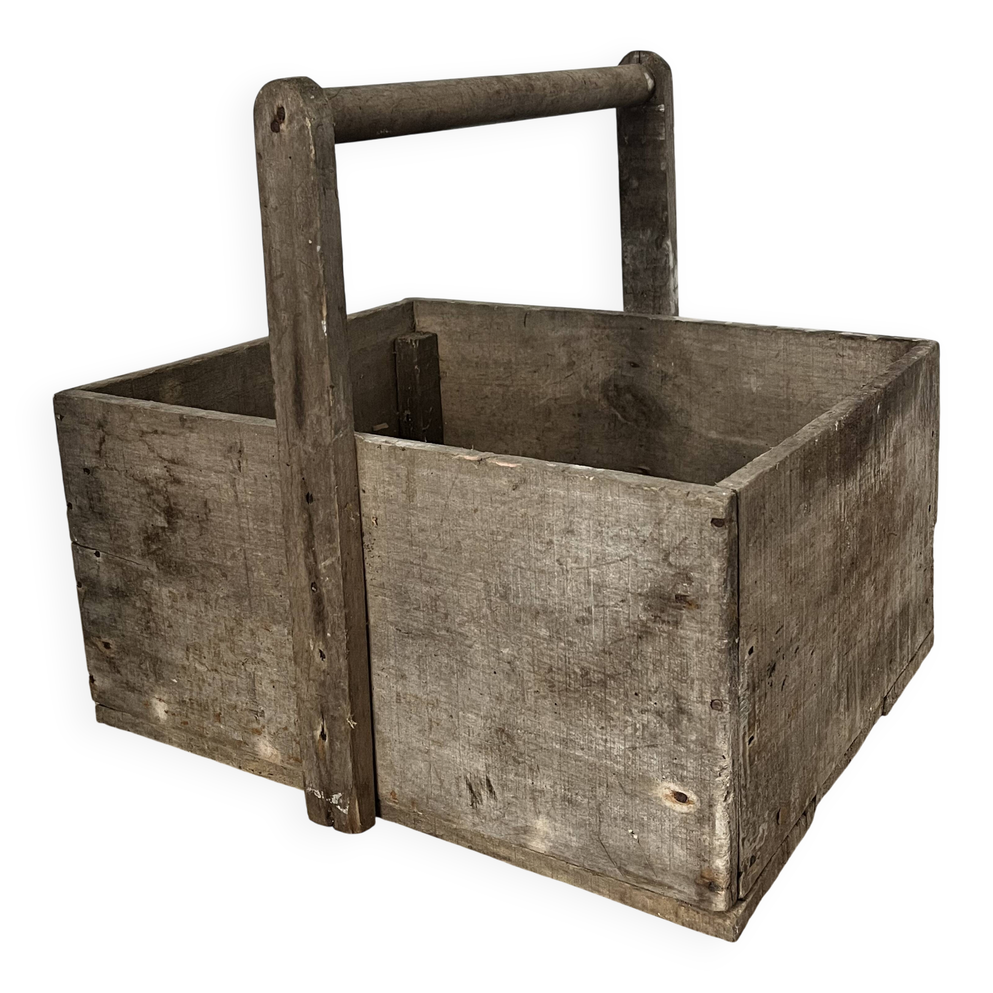 Wooden basket for the garden or workshop, folk art