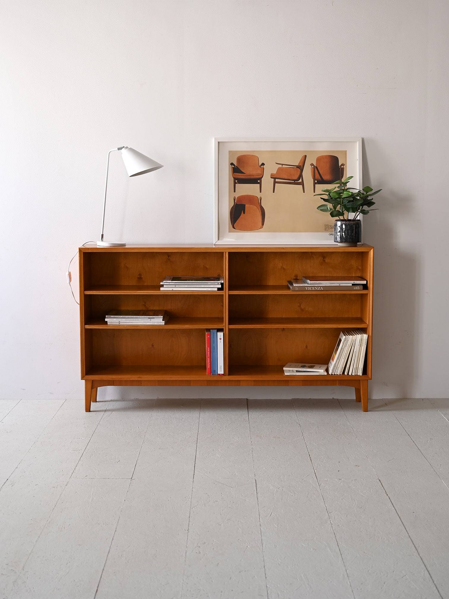 Vintage 1950s bookcase with adjustable shelves