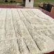 Moroccan Berber rug in ecru 300x200 cm, handmade rug with geometric design.