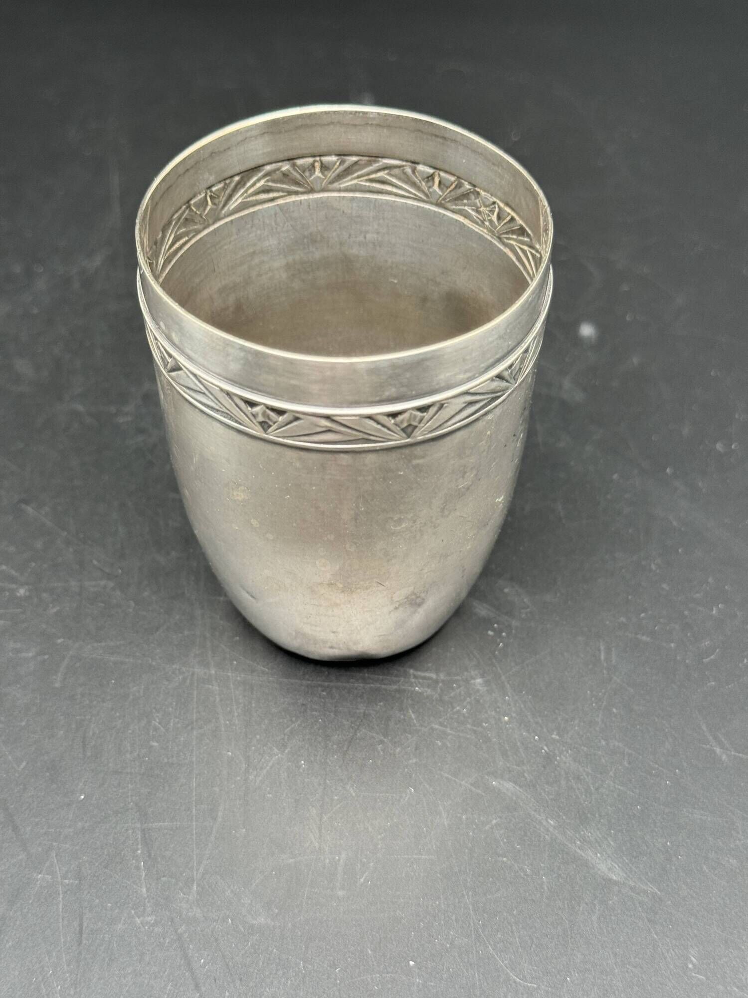 White metal (silverware) cup in its original box