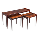 Erling Torvits nesting tables in rosewood Heltborg Mobler Denmark 1960
