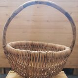 Large vintage basket braided wicker