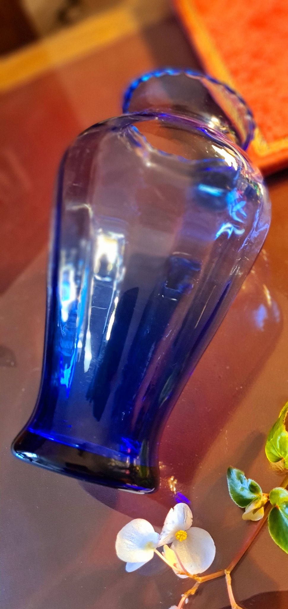 Large blue vase
