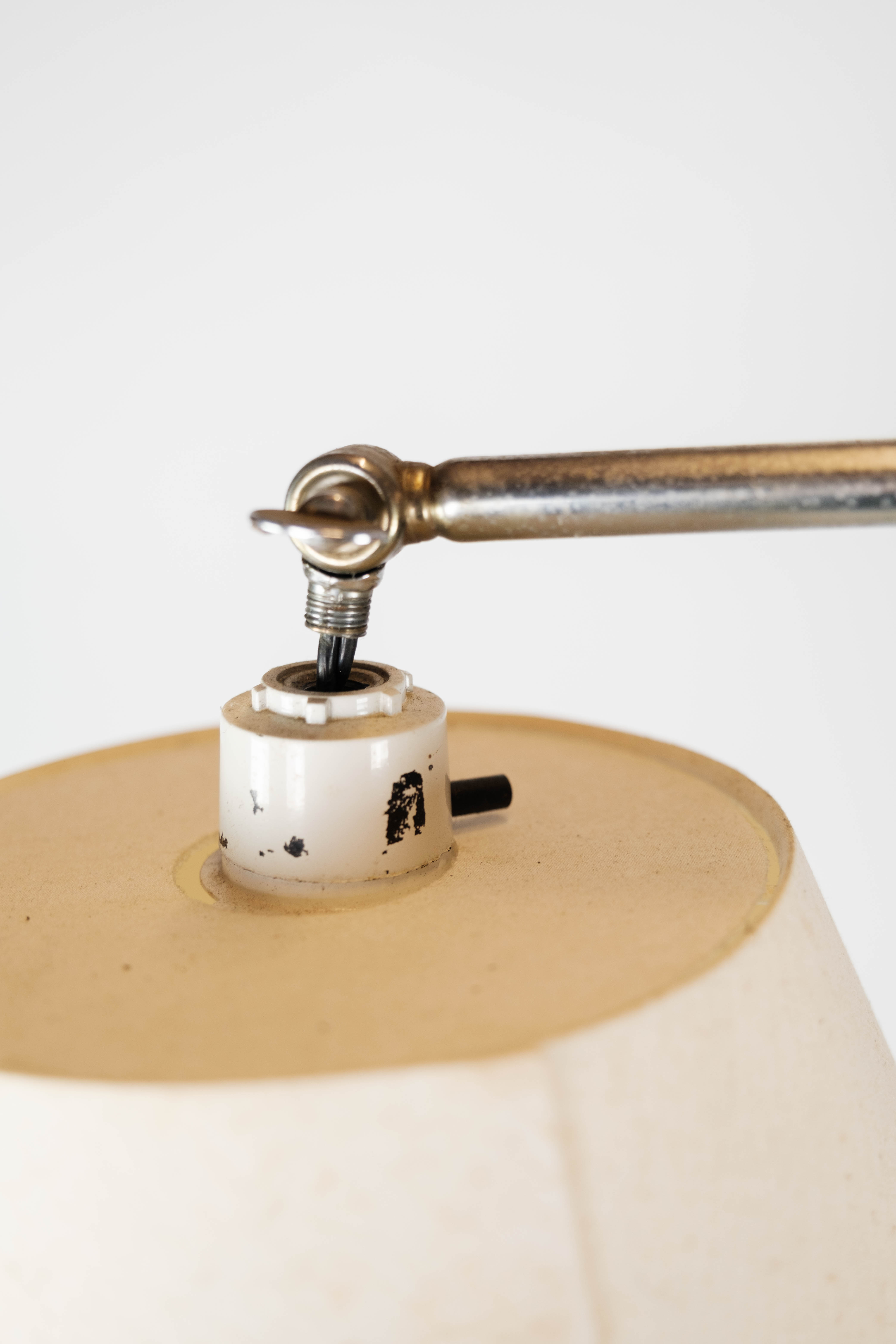 Floor lamp of chrome and black painted metal of Danish design, 1970s